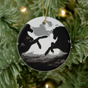 Schlacht bei den Pferden - Pferde Kunst Keramik Ornament