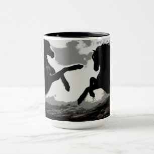 Schlacht bei den Pferden - Pferde Kunst Tasse