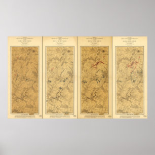 Schlacht bei Gettysburg im Einsatzgebiet Karte 186 Poster