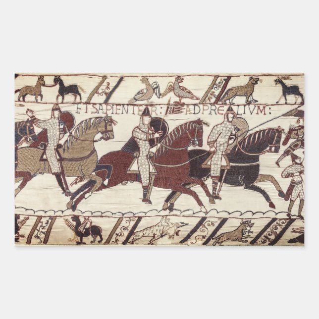 Schlacht bei Hastings - Ritter Normanns Rechteckiger Aufkleber (Vorderseite)