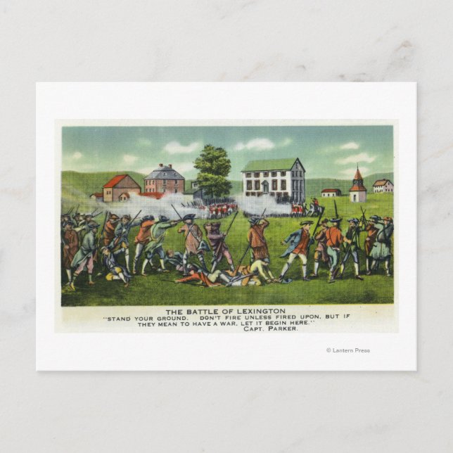 Schlacht bei Lexington Scene Postkarte (Vorderseite)