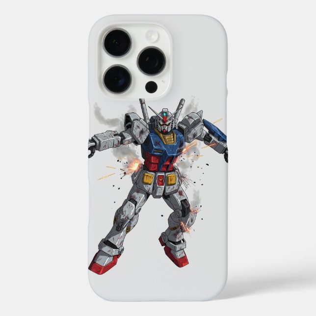Schlacht beschädigtes Gundam iPhone 16 Pro Hülle (Rückseite)