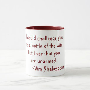 Schlacht der Geister Shakespeare-Zitat Rot und Wei Tasse