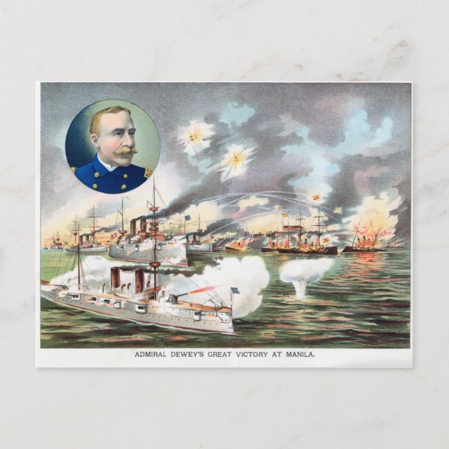 Schlacht in der Bucht von Manila Postkarte (Vorderseite)