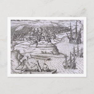 Schlacht in Jamaika zwischen Christoph Kolumbus (1 Postkarte