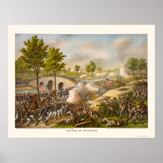 Schlacht um Antietam Showing General McClellan 186 Poster (Vorne)