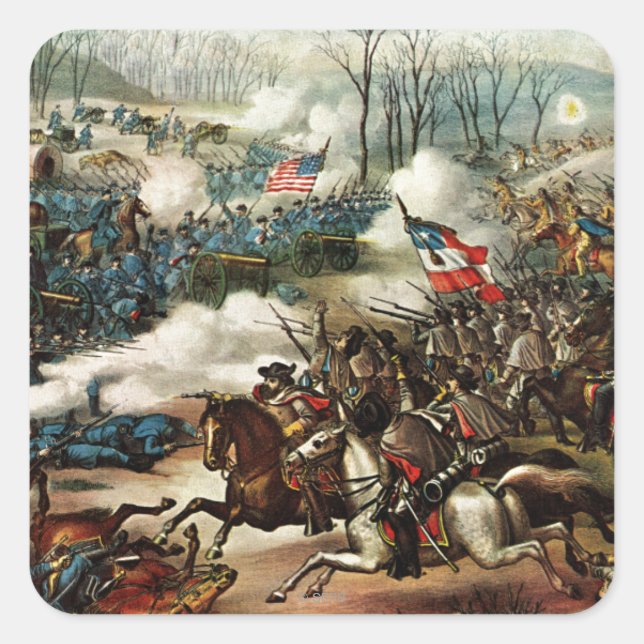 Schlacht um den Pea Ridge Quadratischer Aufkleber (Vorderseite)