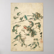 Schlacht um die Frogs Kawanabe Kyosai