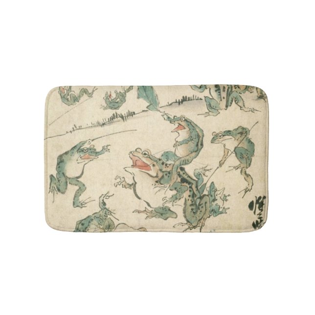 Schlacht um die Frösche - Kawanabe Kyosai Badematte (Vorderseite)