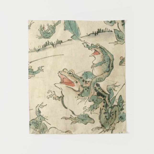 Schlacht um die Frösche - Kawanabe Kyosai Wandteppich (Vorderseite)