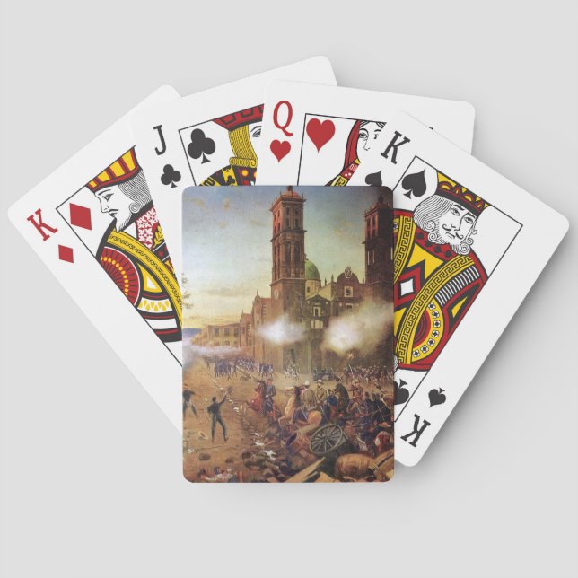 Schlacht um die mexikanische Geschichte Puebla Spielkarten (Rückseite)
