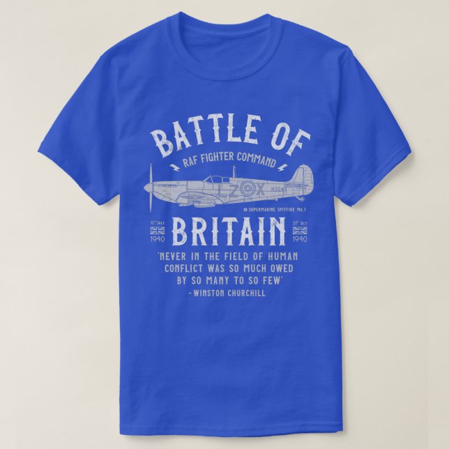 Schlacht um Großbritannien Spitfire T-Shirt (Design vorne)