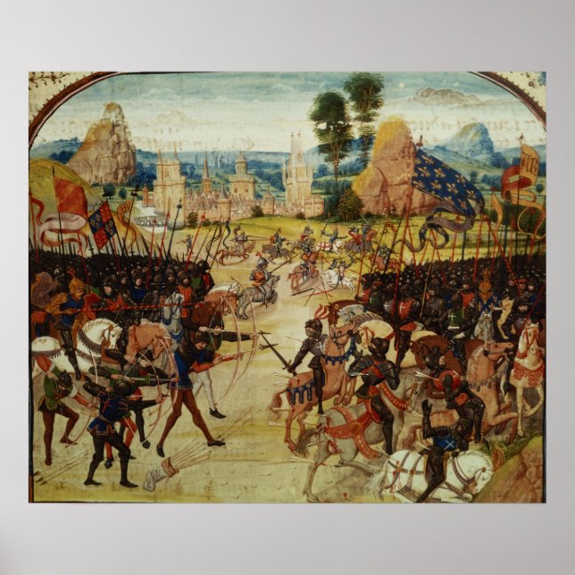 Schlacht um Poitiers, von Froissarts Chronik Poster (Vorne)