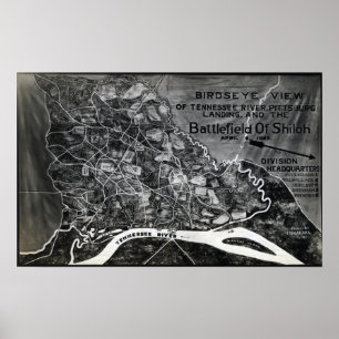 Schlacht um Shiloh - Panoramablick auf den Zivilen Poster