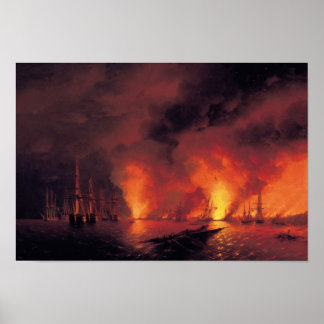 Schlacht um Sinop in der Nacht Poster
