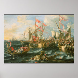 Schlacht von Actium Vintage Poster
