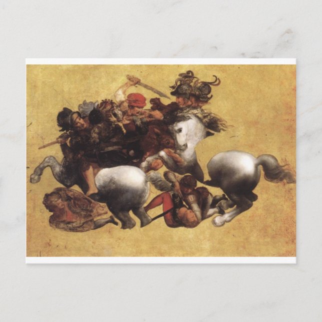 Schlacht von Anghiari durch Leonardo da Vinci Postkarte (Vorderseite)