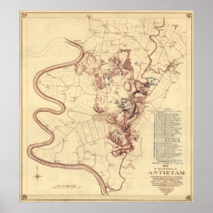 Schlacht von Antietam - Panoramabalkarte aus dem Z Poster