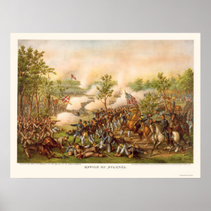 Schlacht von Atlanta durch Kurz und Allison 1864 Poster