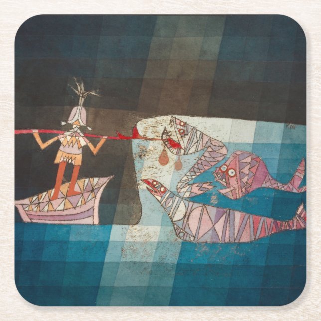 Schlacht von der Seefahreroper von Paul Klee Met Rechteckiger Pappuntersetzer (Vorderseite)