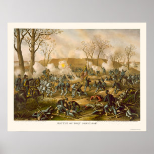 Schlacht von Fort Donelson durch Kurz und Allison Poster