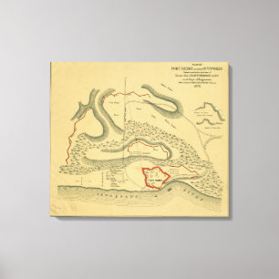 Schlacht von Fort Henry - Panoramabalkarte des Ziv Leinwanddruck