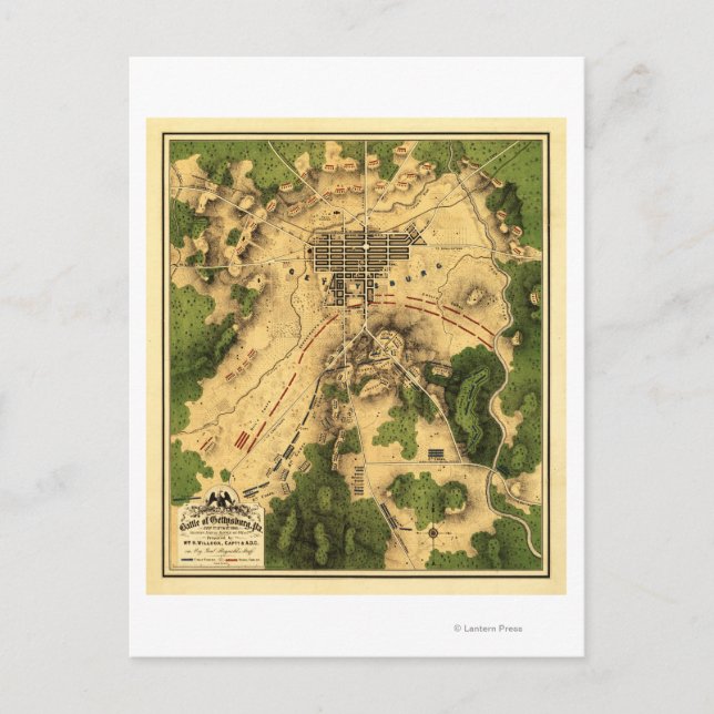Schlacht von Gettysburg 10 Postkarte (Vorderseite)