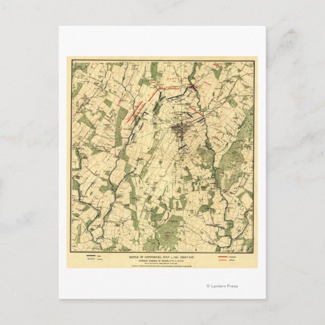 Schlacht von Gettysburg 12 Postkarte (Vorderseite)