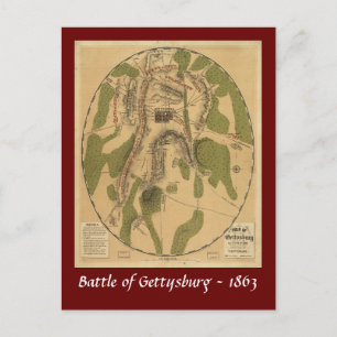Schlacht von Gettysburg - 1863 Postkarte