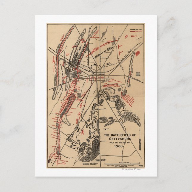 Schlacht von Gettysburg 2 Postkarte (Vorderseite)