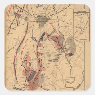 Schlacht von Gettysburg 4 Quadratischer Aufkleber