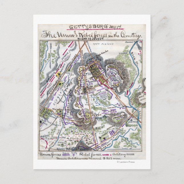 Schlacht von Gettysburg 6 Postkarte (Vorderseite)