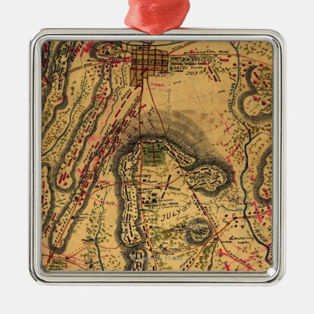 Schlacht von Gettysburg Silbernes Ornament (Vorne)