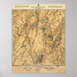 Schlacht von Gettysburgkarte Poster