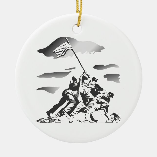 Schlacht von Iwo Jima Keramik Ornament (Vorne)