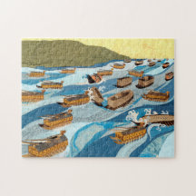 Schlacht von Myeongnyang vom TURTLE SHIP 11"x14"