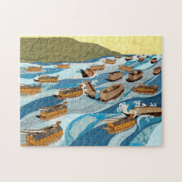 Schlacht von Myeongnyang vom TURTLE SHIP 11"x14"