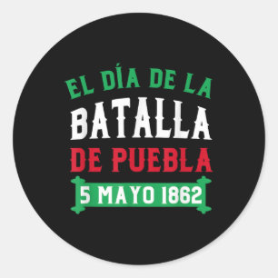 Schlacht von Puebla bei Cinco de Mayo Runder Aufkleber
