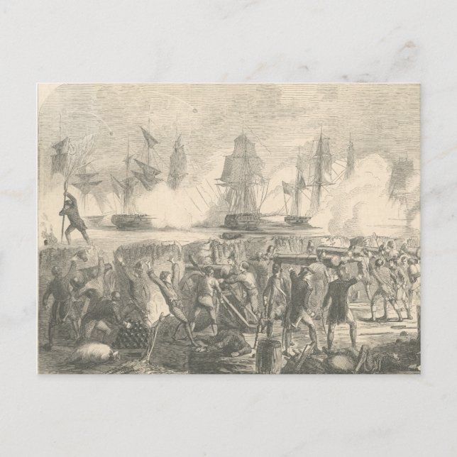 Schlacht von Sullivan's Island, 1776 Postkarte (Vorderseite)