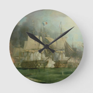 Schlacht von Trafalgar, 1805 Runde Wanduhr