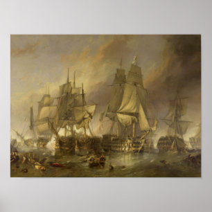 Schlacht von Trafalgar-Plakat W C Stanfield 1836 Poster