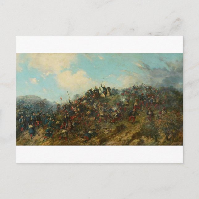 Schlacht von Treviño durch Francisco Oller Postkarte (Vorderseite)