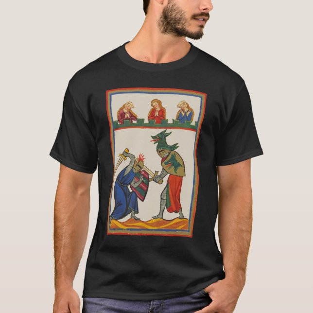 Schlachten von Rittern bei einem Turnier aus dem 1 T-Shirt (Vorderseite)