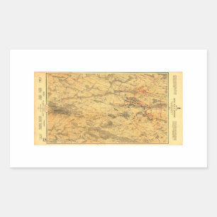 Schlachtfeld von Gettysburg-Karte durch John Rechteckiger Aufkleber