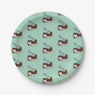 Schlachthof Sibirian Husky Animal Lover ZZZ Hausti Pappteller