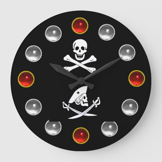 SCHLACHTKNOCHEN UND SCHWERTER GROßE WANDUHR (Vorderseite)