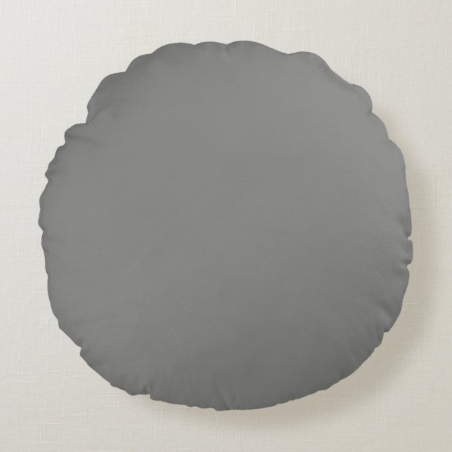 Schlachtkörpergrau (Vollfarbe) Rundes Kissen (Vorderseite)