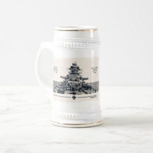 Schlachtschiff Bismarck Stein Bierglas