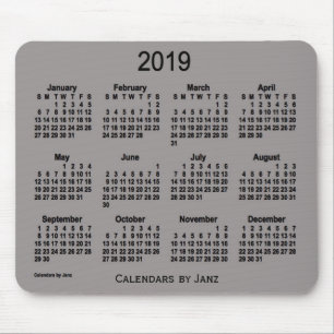 Schlachtschiff-grauer Kalender 2019 durch Janz Mousepad