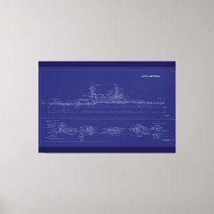 Schlachtschiff USS Arizona Blaupause Leinwanddruck